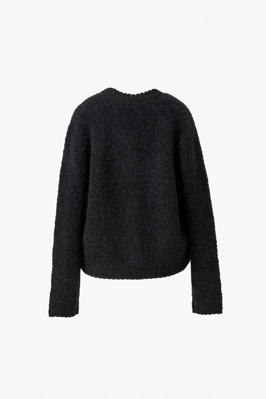 WOOL PILE KNIT CARDIGAN