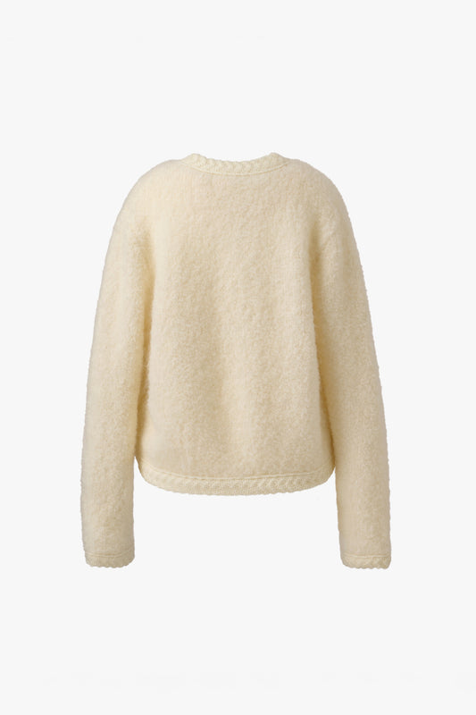 WOOL PILE KNIT CARDIGAN