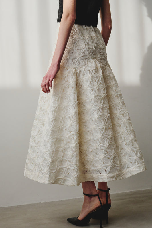 FLOWER MIDI SKIRT