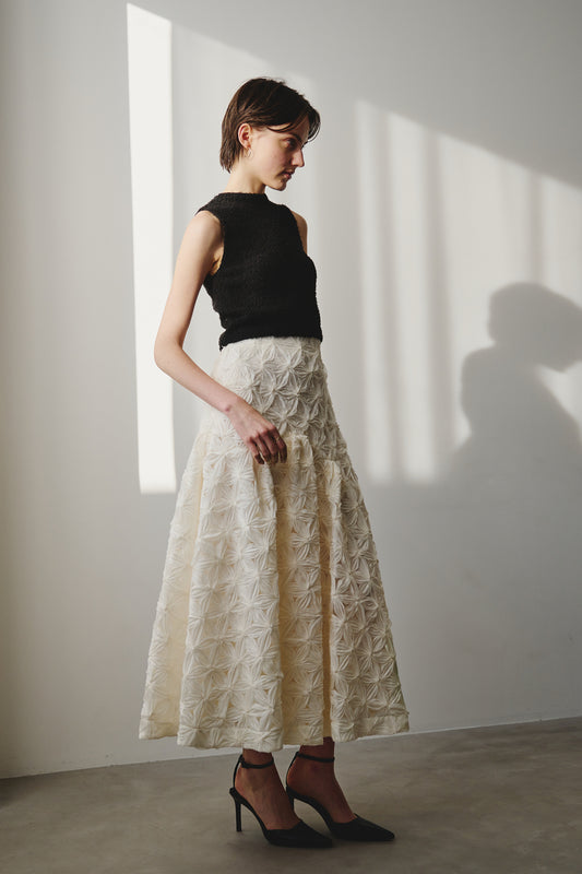 FLOWER MIDI SKIRT