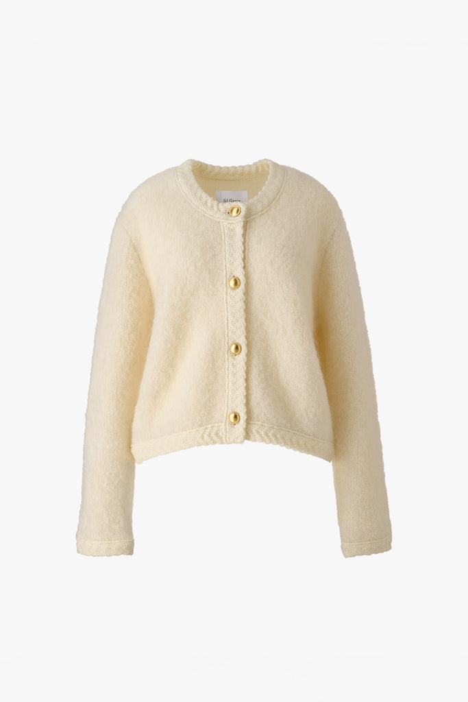 WOOL PILE KNIT  CARDIGAN