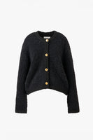 WOOL PILE KNIT  CARDIGAN