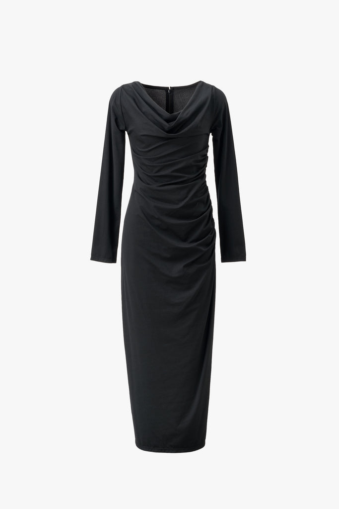 CASCADE DRAPE DRESS