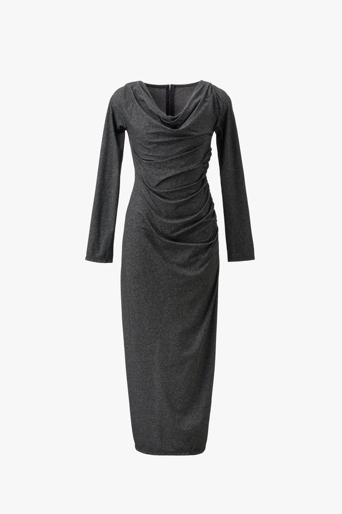 CASCADE DRAPE DRESS