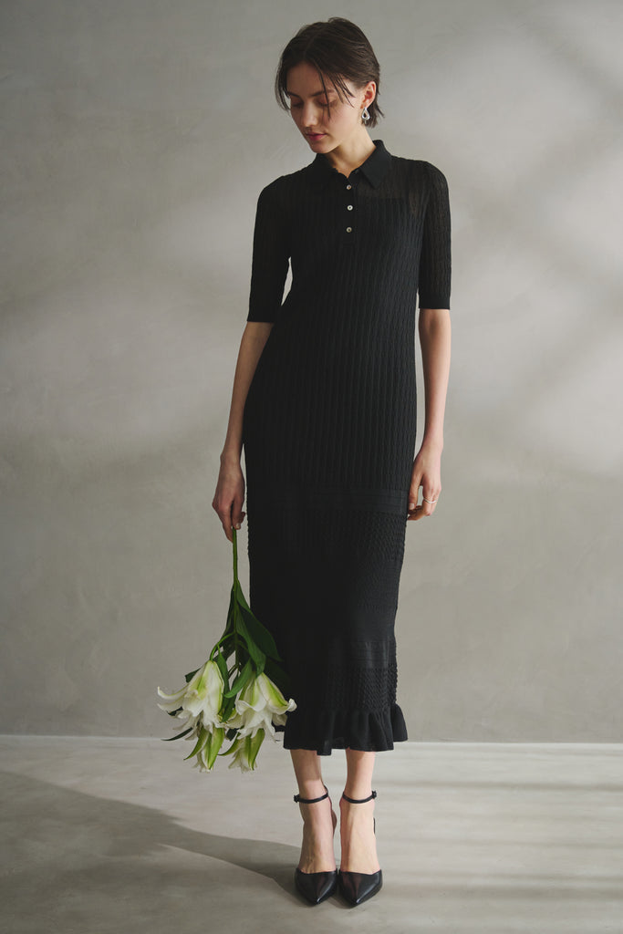 KNIT COMBI DRESS
