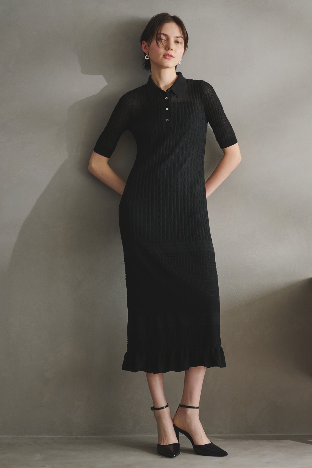 KNIT COMBI DRESS