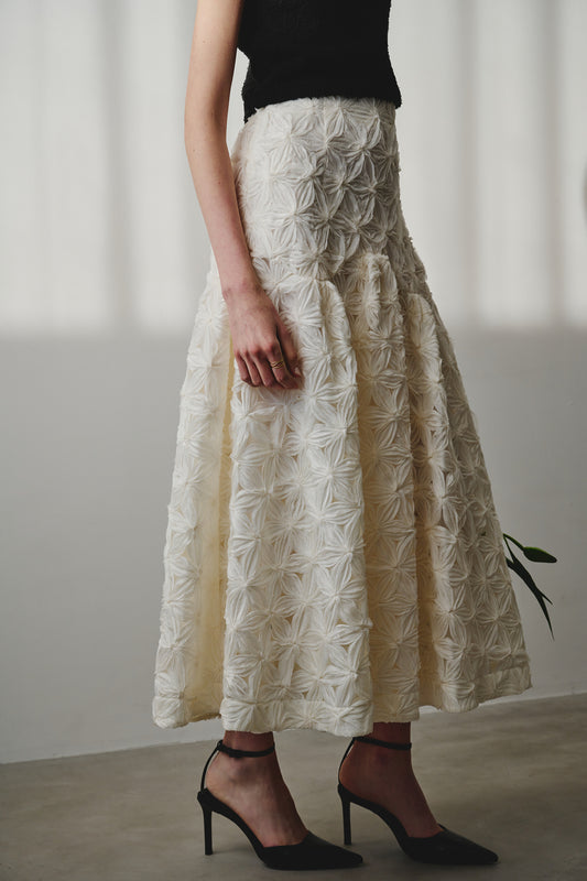 FLOWER MIDI SKIRT
