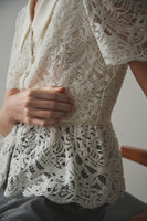LACE PEPLUM BLOUSE