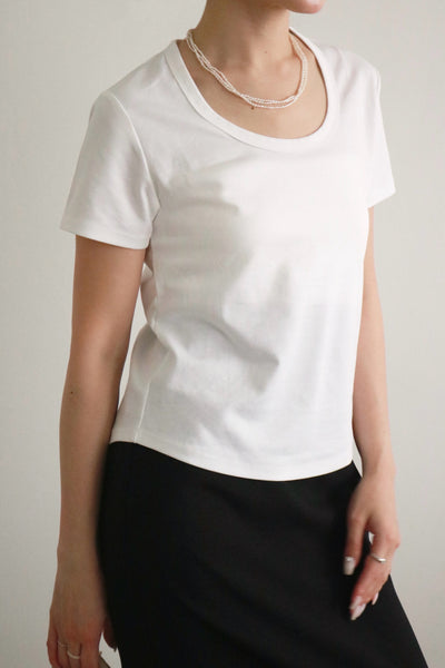 TIMELESS SILKY U-NECK TEE スナップ 3