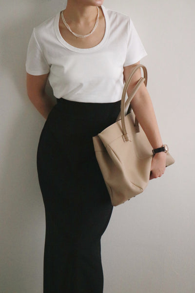 TIMELESS SILKY U-NECK TEE スナップ 4