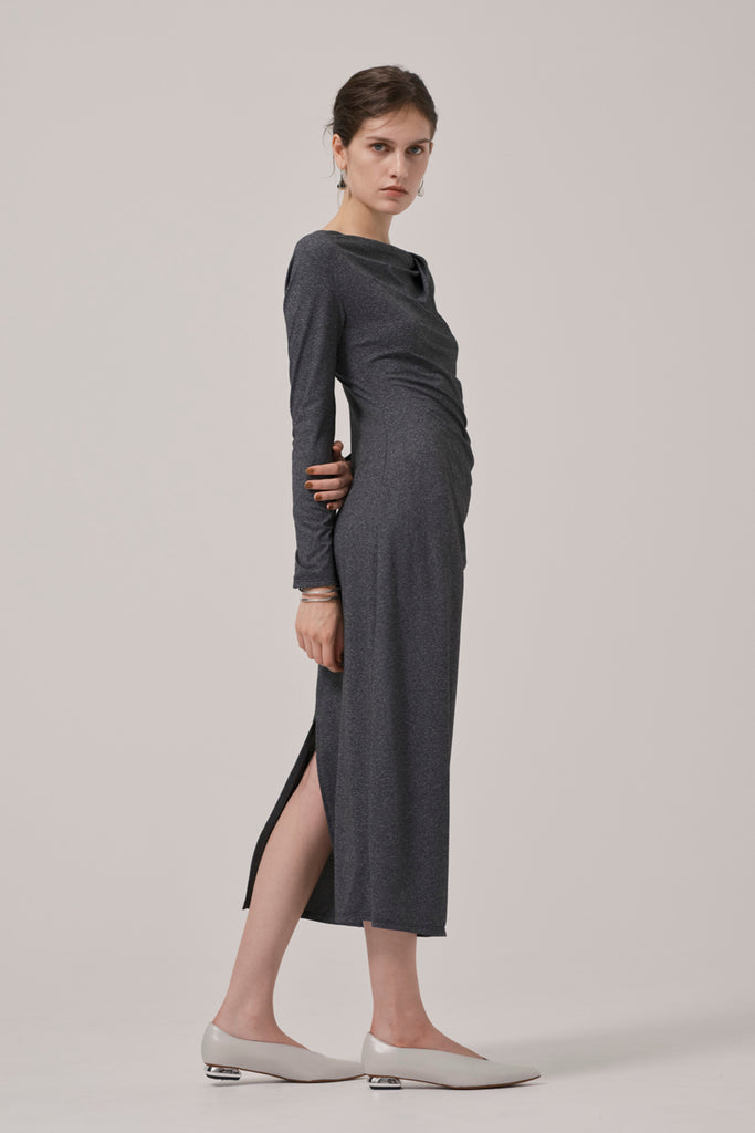 CASCADE DRAPE DRESS