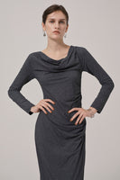 CASCADE DRAPE DRESS