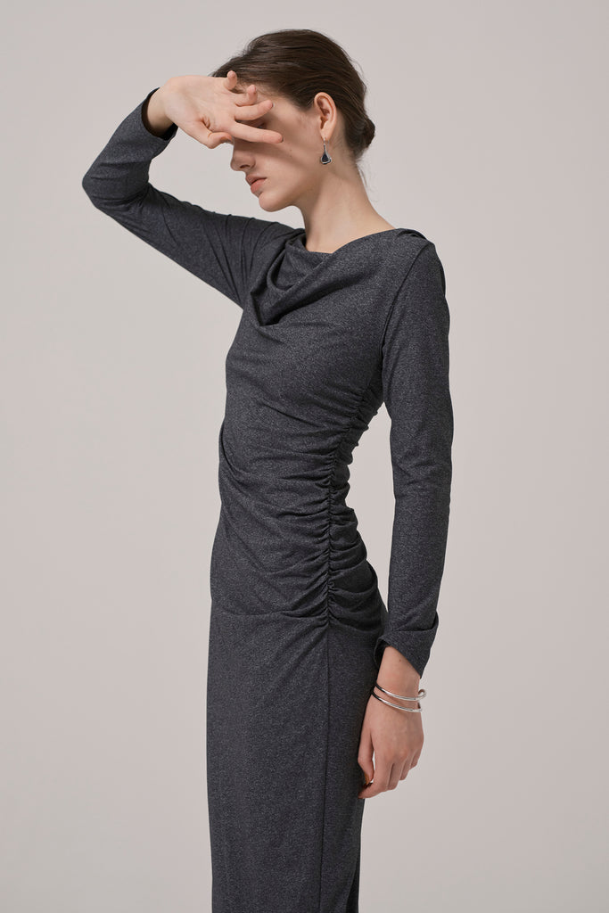 CASCADE DRAPE DRESS