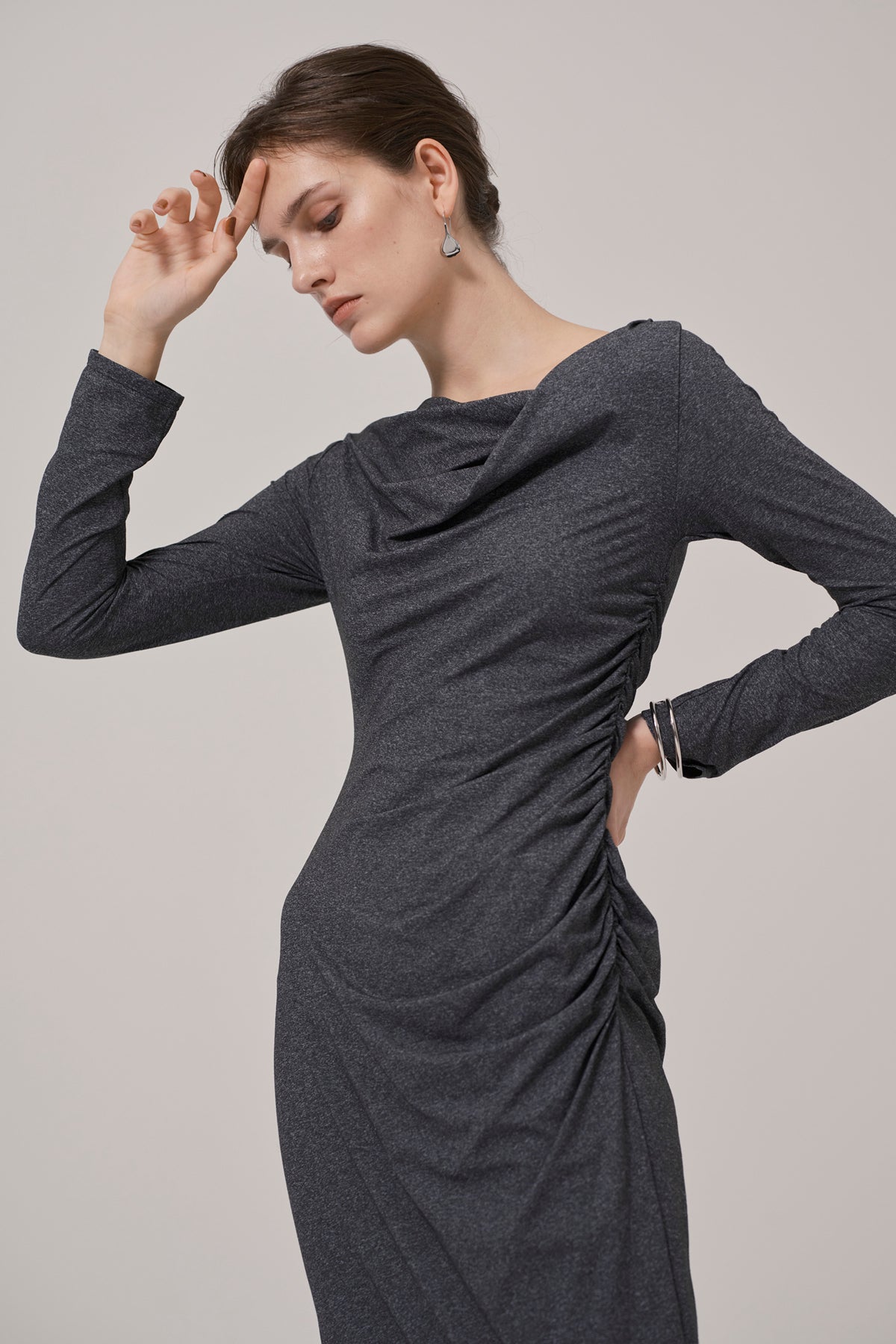 CASCADE DRAPE DRESS