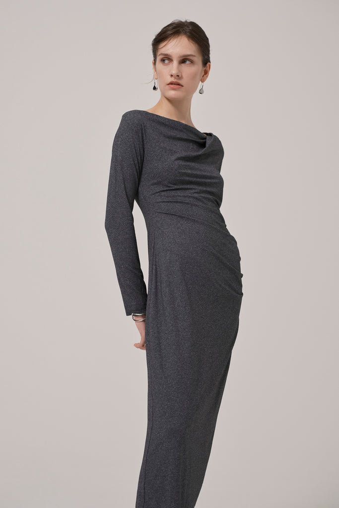 CASCADE DRAPE DRESS