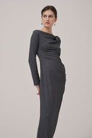 CASCADE DRAPE DRESS