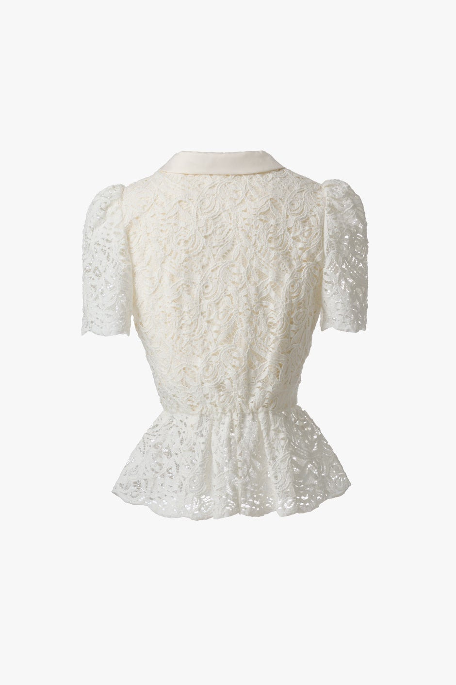 jilgrace LACE PEPLUM BLOUSE ホワイト LACE PEPLUM BLOUSE – Jil Grace