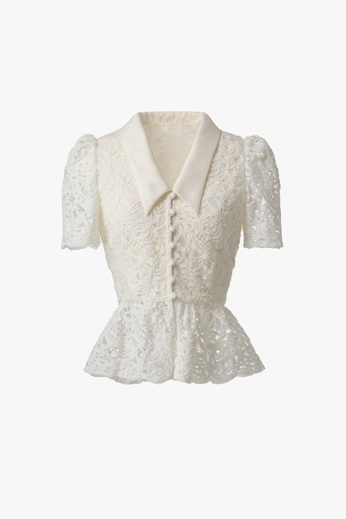 LACE PEPLUM BLOUSE