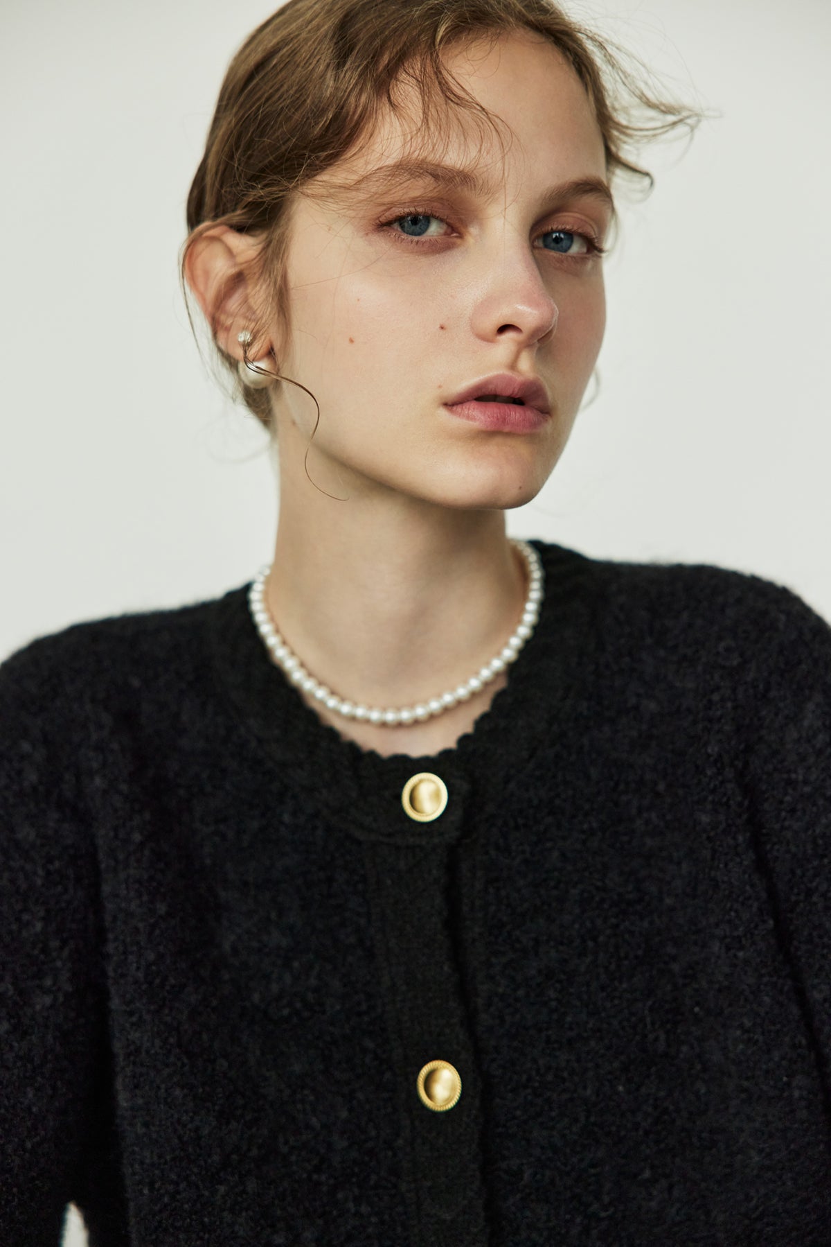 WOOL PILE KNIT  CARDIGAN