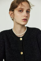 WOOL PILE KNIT  CARDIGAN