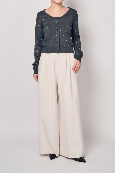 PEARL KNIT CARDIGAN スナップ 1