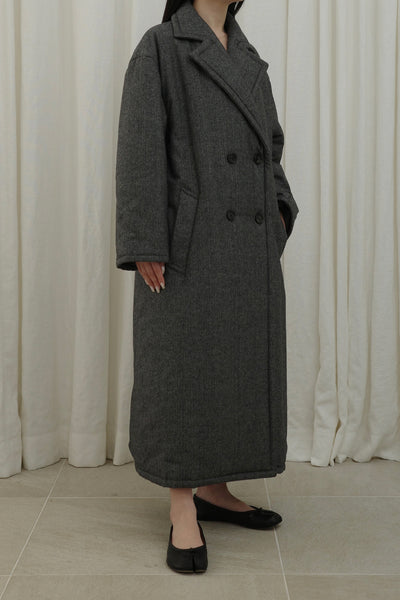 PADDED LONG COAT スナップ 2